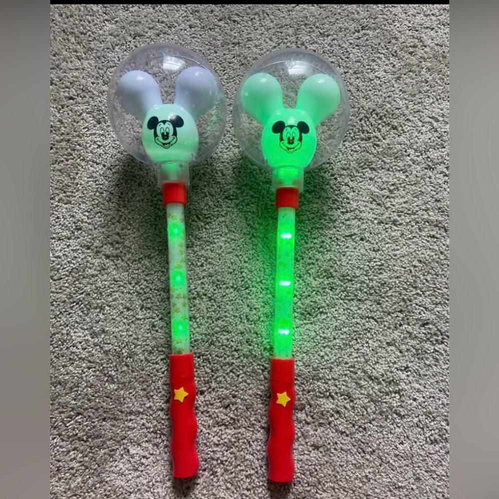 Disney Parks Walt Disney World Mickey Mouse Balloon Glow Light Up Wand 21" Set 2 - Picture 4 of 10